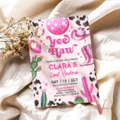 Roze Cowgirl ELKE LEEFTIJD Rodeo Verjaardag Uitnod Kaart