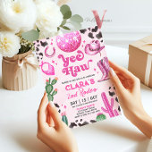 Roze Cowgirl ELKE LEEFTIJD Rodeo Verjaardag Uitnod Kaart