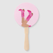 Roze Cowgirl Handventilator Handwaaier (Achterkant)