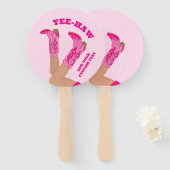 Roze Cowgirl Handventilator Handwaaier (Voorkant en achterkant)