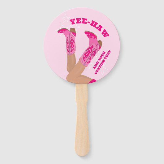 Roze Cowgirl Handventilator Handwaaier (Voorkant)