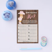Roze Cowgirl Hoe oud was ze Baby Shower Spel Flyer (Enkel)