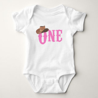 Roze Cowgirl Hoed Thema EEN 1e Verjaardag Romper