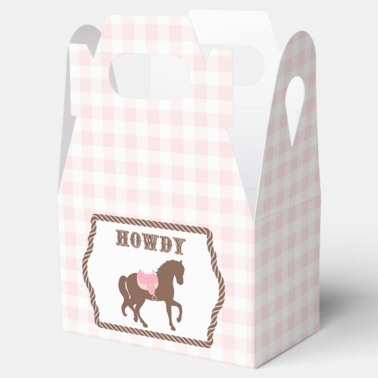 Roze Cowgirl | Horse Silhouette | Geboortedag Bedankdoosjes (Geopend)