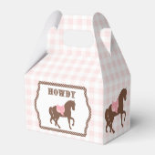 Roze Cowgirl | Horse Silhouette | Geboortedag-veer Bedankdoosjes (Achterkant)