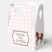 Roze Cowgirl | Horse Silhouette | Geboortedag-veer Bedankdoosjes (Geopend)