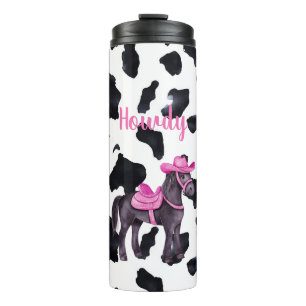Roze Cowgirl Howdy Paard Thermosbeker