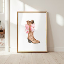 Roze Cowgirl Laars Meisjesachtige Westerse Muur Ku