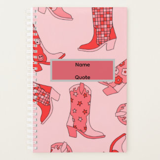 Roze Cowgirl Laars Spiraal Gebonden  Planner