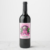 Roze Cowgirl Laarzen & Disco Bal Bachanalette Wijn Etiket (Voorkant)