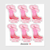 Roze Cowgirl Laarzen Pet Western Rodeo Custom Sticker (Vel)