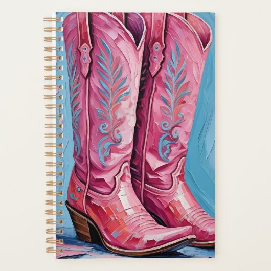 Roze Cowgirl laarzen Planner (Voorkant)