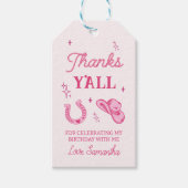 Roze Cowgirl laarzen Rodeo Cadeaulabel (Voorkant)