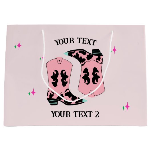 Roze Cowgirl laarzen Rodeo Groot Cadeauzakje (Voorkant)