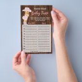 Roze Cowgirl Name dat Baby Tune Shower Game Kaart (Hand)