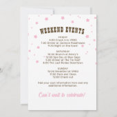 Roze Cowgirl Nashville Let's Go Meisjes Bacheloret Kaart (Achterkant)