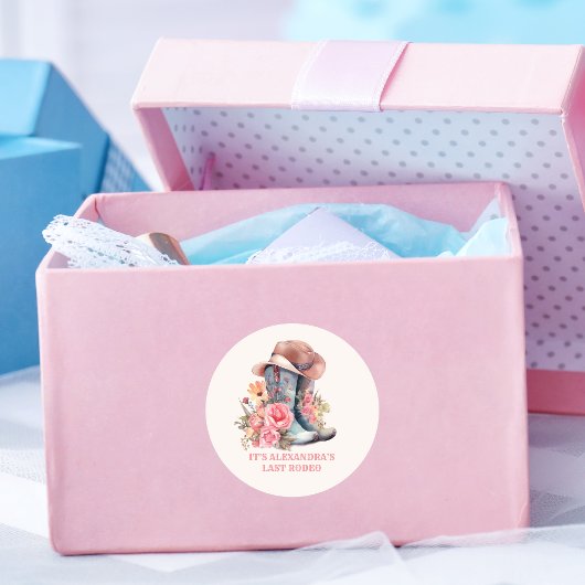 Roze Cowgirl Nashville Let's Go Meisjes Bacheloret Ronde Sticker