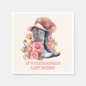 Roze Cowgirl Nashville Let's Go Meisjes Bacheloret Servet (Voorkant)