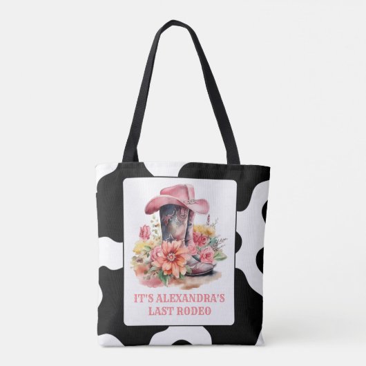 Roze Cowgirl Nashville Let's Go Meisjes Bacheloret Tote Bag (Achterkant)