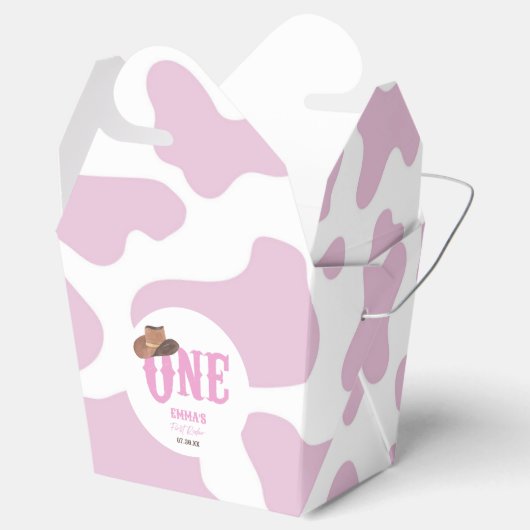 Roze Cowgirl ONE Eerste Rodeo 1e Verjaardagsfeest Bedankdoosjes (Geopend)