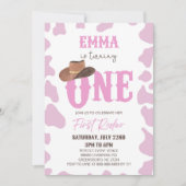Roze Cowgirl ONE Eerste Rodeo 1e Verjaardagsfeest Kaart (Voorkant)