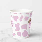 Roze Cowgirl ONE Eerste Rodeo 1e Verjaardagsfeest Papieren Bekers (Rechts)