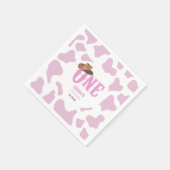 Roze Cowgirl ONE Eerste Rodeo 1e Verjaardagsfeest Servet (Hoek)