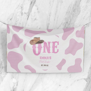 Roze Cowgirl ONE Eerste Rodeo 1e Verjaardagsfeest Spandoek