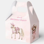 Roze Cowgirl Paard 00ste Verjaardagsfeest Bedankdoosjes (Achterkant)