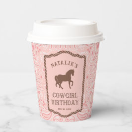 Roze Cowgirl | Papieren kopjes van paardenzilver Papieren Bekers