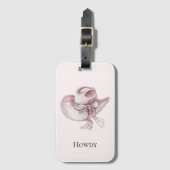 Roze Cowgirl Pet Bagagelabel (Voorkant (verticaal))