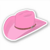 Roze cowgirl pet Custom-Cut Vinyl Sticker (Voorkant)