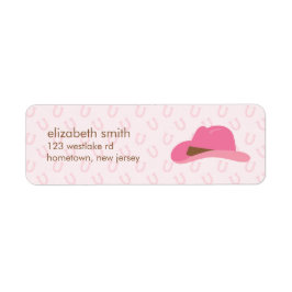 Roze Cowgirl Pet Etiket
