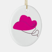 Roze Cowgirl Pet Keramisch Ornament (Rechts)