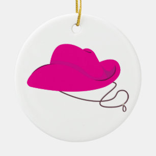 Roze Cowgirl Pet Keramisch Ornament