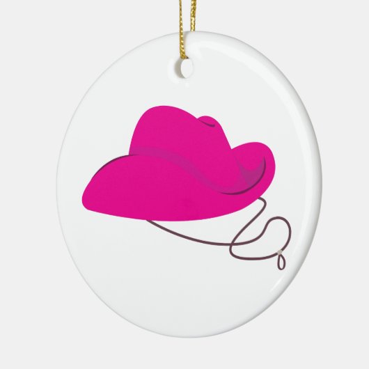 Roze Cowgirl Pet Keramisch Ornament (Links)