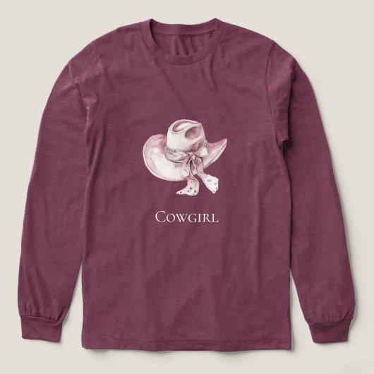 Roze Cowgirl Pet Tri-Blend Shirt (Voorkant)