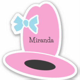 Roze Cowgirl Pet Verjaardagsfeestje Sticker