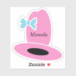 Roze Cowgirl Pet Verjaardagsfeestje Sticker