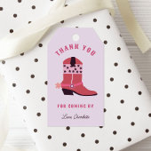 Roze Cowgirl Rodeo Western Verjaardagsfeest Cadeaulabel