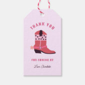 Roze Cowgirl Rodeo Western Verjaardagsfeest Cadeaulabel (Voorkant)