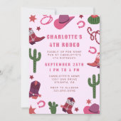 Roze Cowgirl Rodeo Western Verjaardagsfeest Kaart (Voorkant)