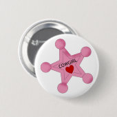 Roze Cowgirl Sheriff Star Button (Voorkant /achterkant)