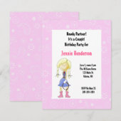 Roze Cowgirl Uitnodiging (Voorkant / Achterkant)