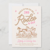 Roze Cowgirl Uitnodiging voor verjaardag (Voorkant)
