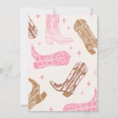 Roze Cowgirl Uitnodiging voor verjaardag (Achterkant)