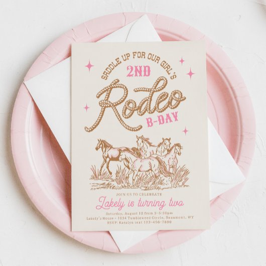 Roze Cowgirl Uitnodiging voor verjaardag
