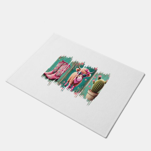 Roze Cowgirl Valentijn, Hart Deurmat (Schuin)