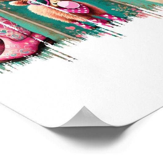 Roze Cowgirl Valentijn, Hart Poster (Hoek)