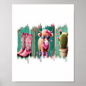 Roze Cowgirl Valentijn, Hart Poster (Voorkant)